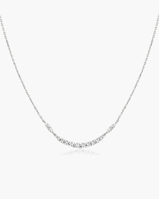 Silver Arc Pavé Necklace