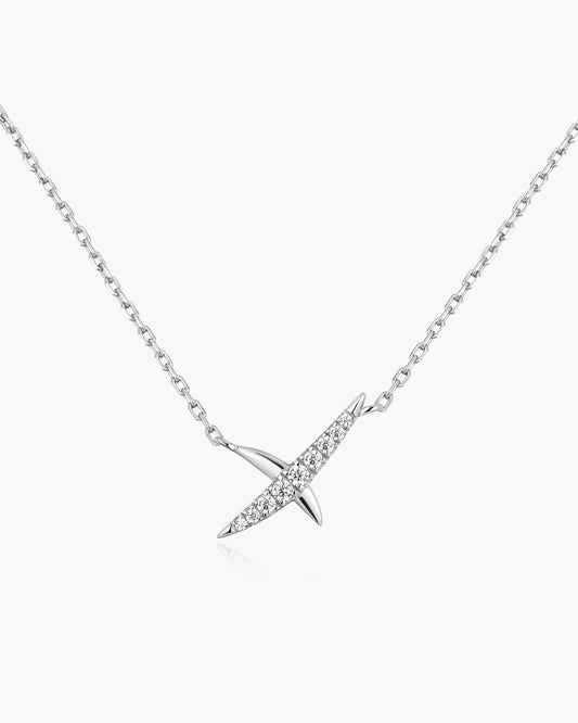 Silver Kiss Pavé Necklace
