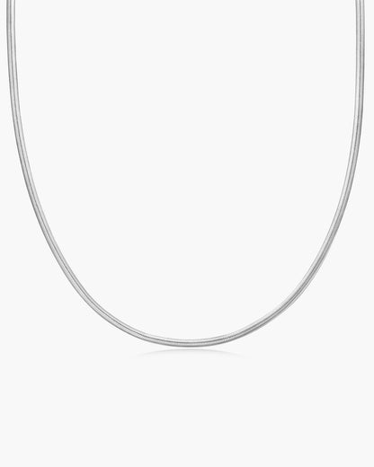 Silver Flat Snake Chain Necklace