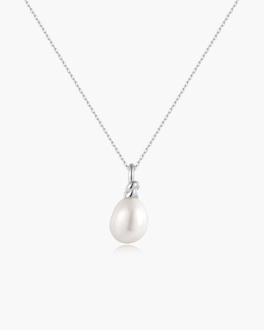 Silver Freshwater Pearl Pendant Necklace