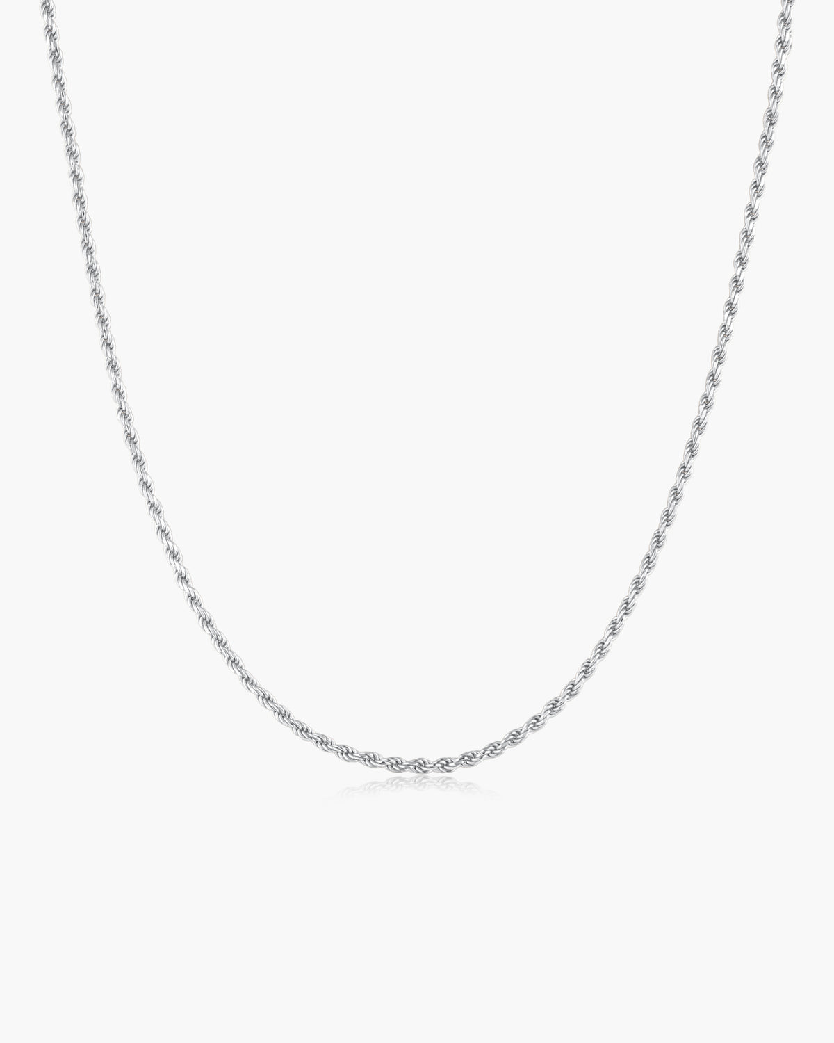 Silver Rope Twist Chain Necklace