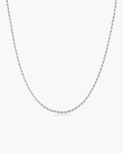 Silver Rope Twist Chain Necklace