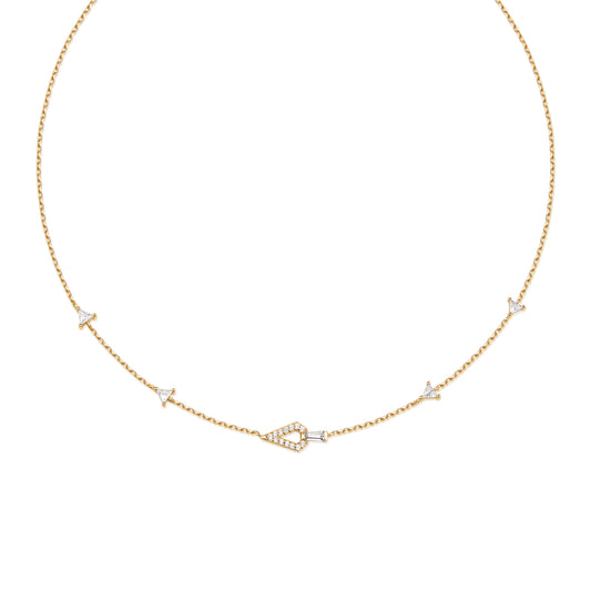 Gold Geometric Satellite Necklace