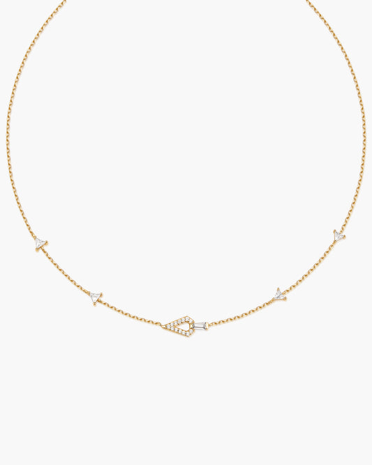 Gold Geometric Satellite Necklace