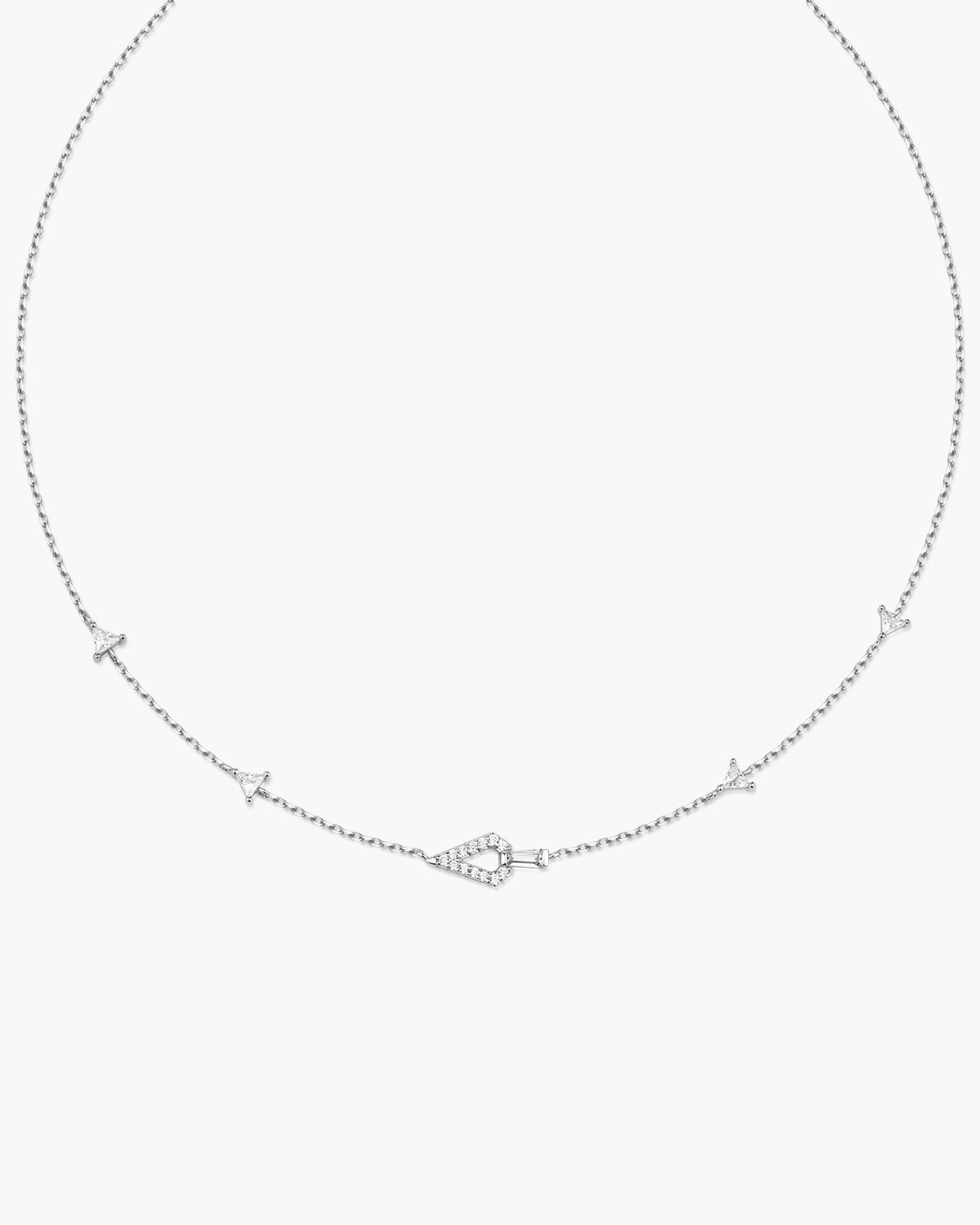 Silver Geometric Satellite Necklace