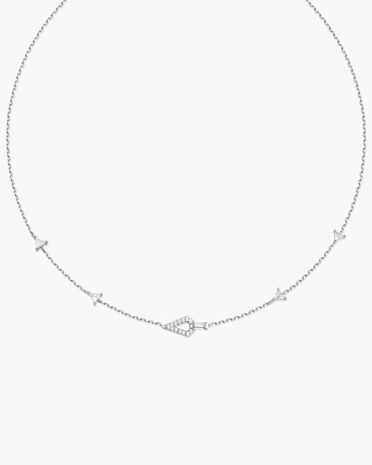 Silver Geometric Satellite Necklace