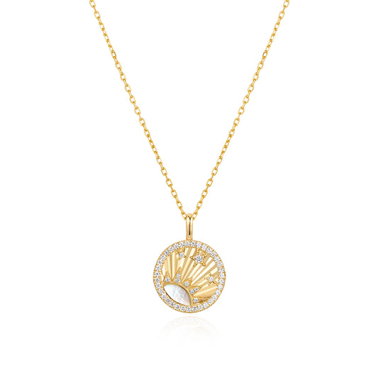 Gold Shiny Sun Star Necklace