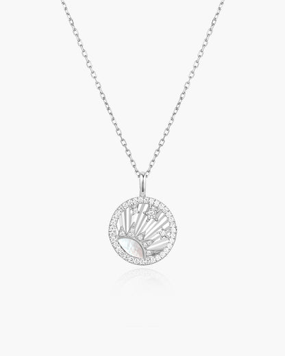 Silver Shiny Sun Star Necklace