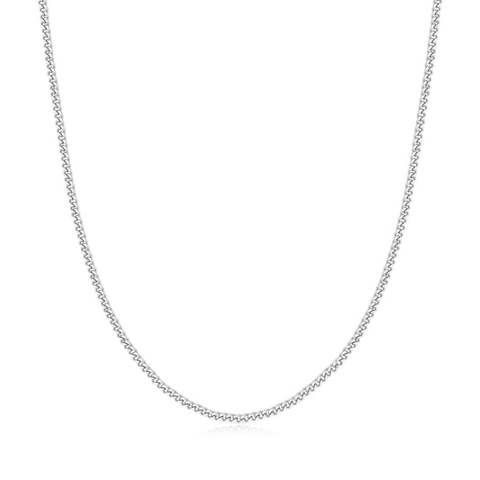 Silver Shiny Curb Necklace