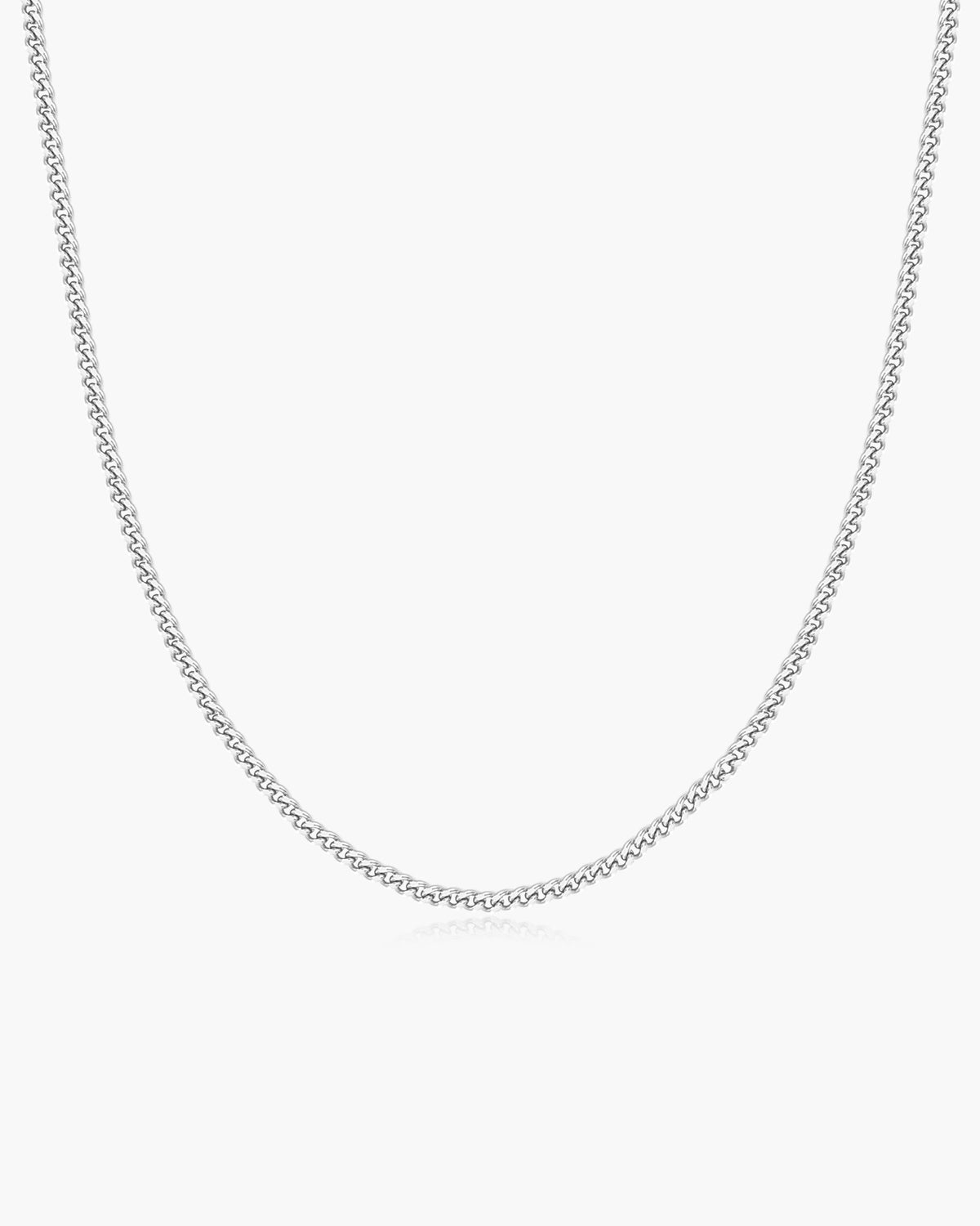 Silver Shiny Curb Necklace
