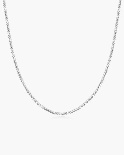 Silver Shiny Curb Necklace