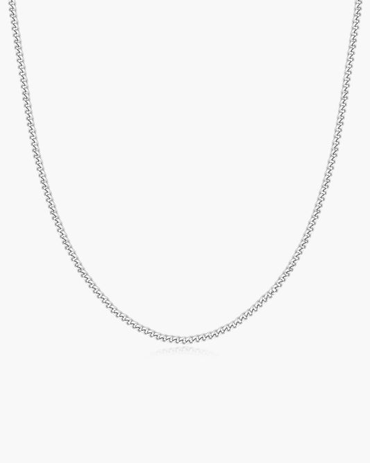 Silver Shiny Curb Necklace