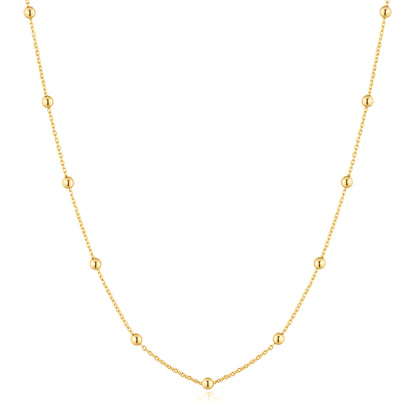 Gold Beaded Chain Necklace