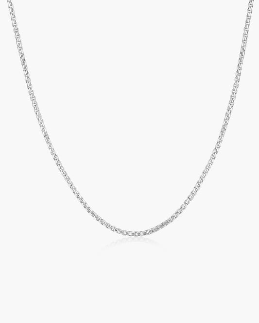 Silver Box Link Chain Necklace