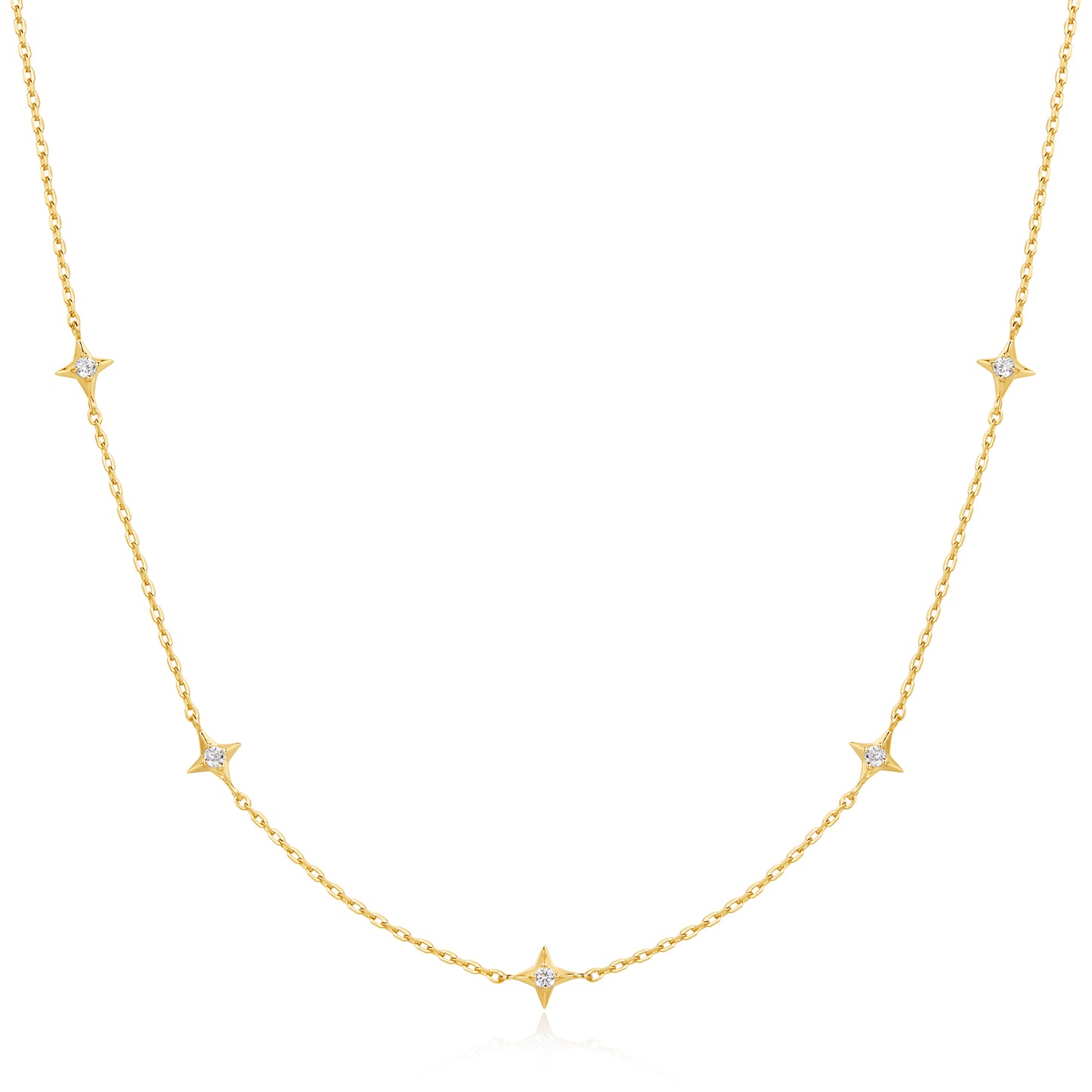 Gold Stars Station Necklace