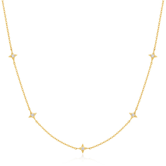 Gold Stars Station Necklace