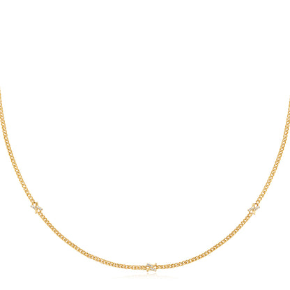 Gold Cross Station Necklace