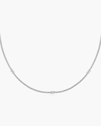 Silver Cross Station Necklace