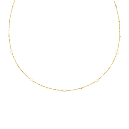 Gold Disc Station Necklace
