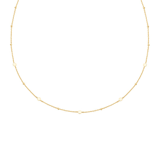 Gold Disc Station Necklace