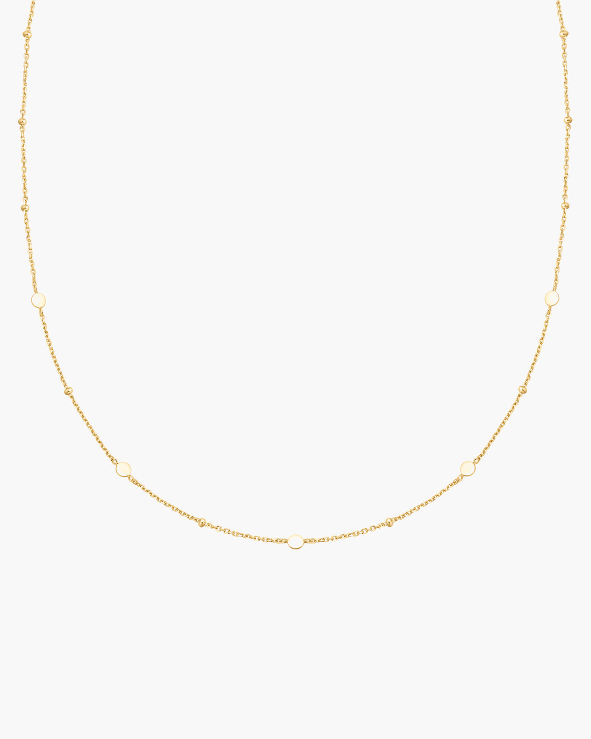 Gold Disc Station Necklace