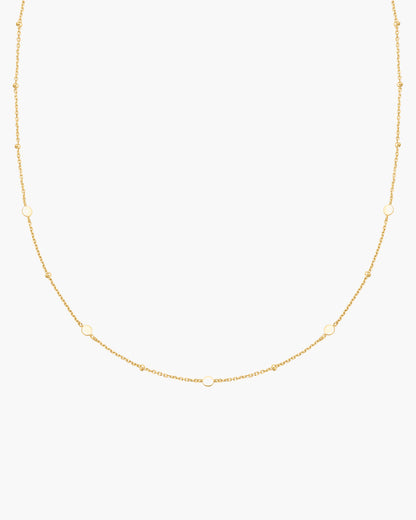Gold Disc Station Necklace