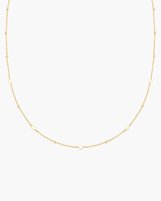 Gold Disc Station Necklace