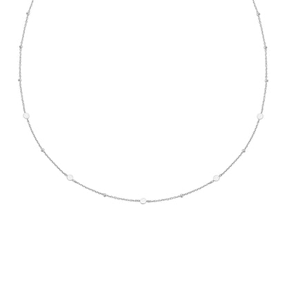 Silver Disc Station Necklace