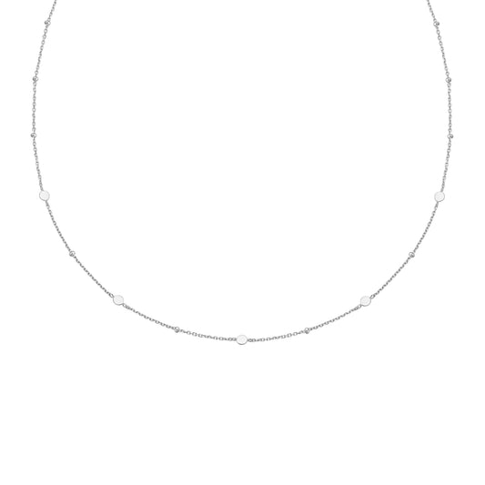 Silver Disc Station Necklace