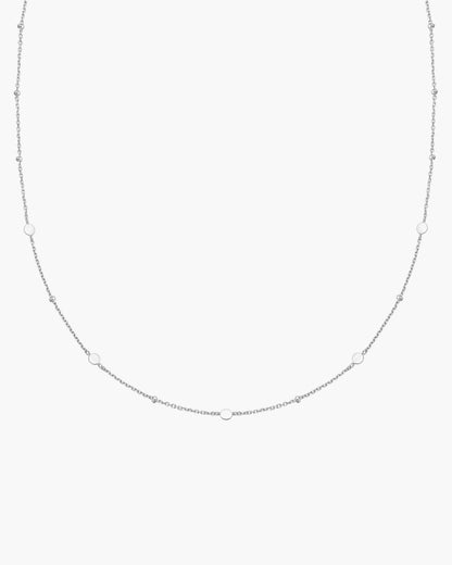 Silver Disc Station Necklace