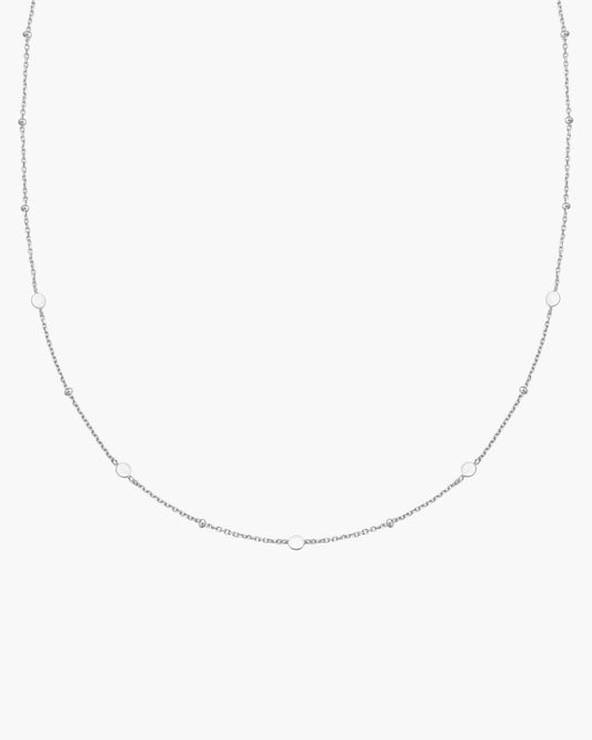Silver Disc Station Necklace