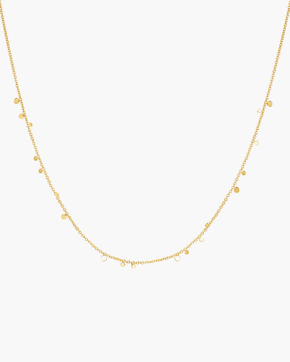 Gold Mini Disc Drop Stacking Necklace