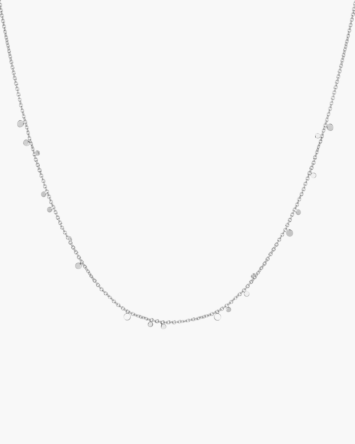 Silver Mini Disc Drop Stacking Necklace