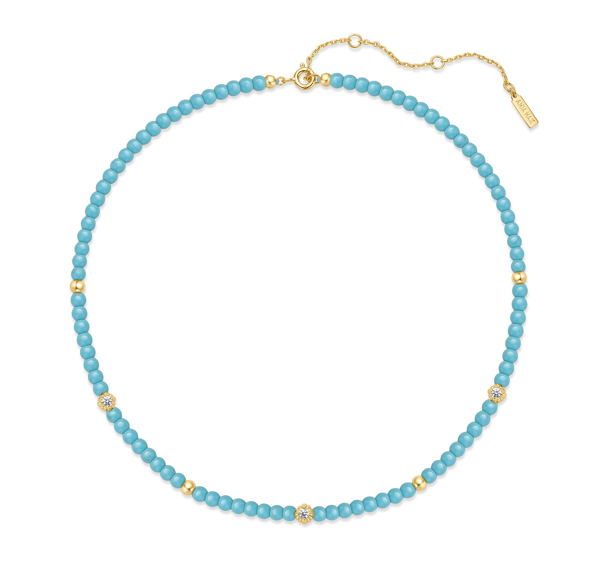 Gold Lab Created Turquoise Necklace – Ania Haie