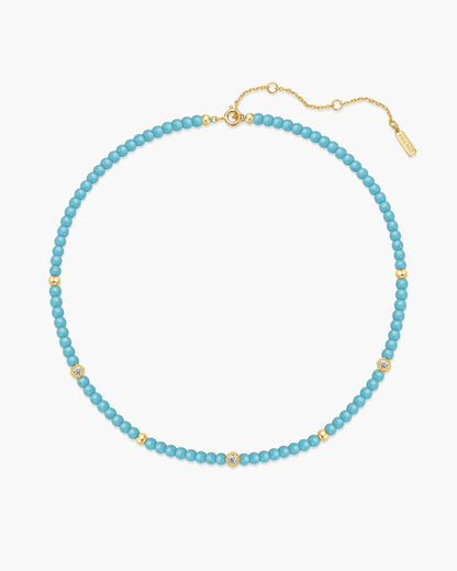 Gold Lab Created Turquoise Necklace