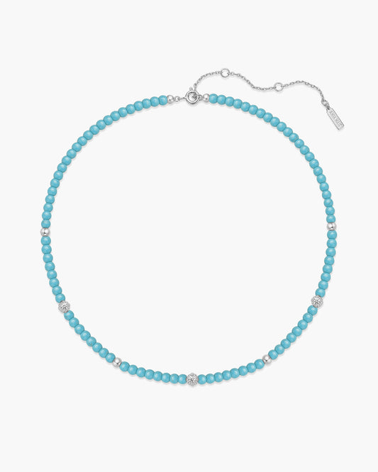 Silver Lab Created Turquoise Necklace
