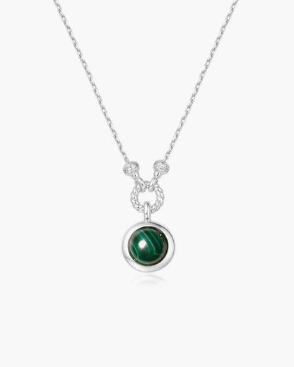 Silver Malachite Reversible Vacation Necklace