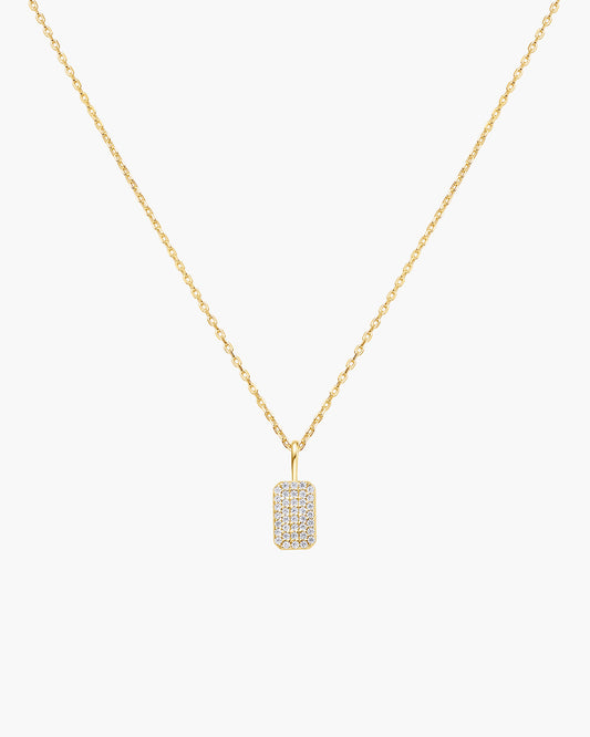 Gold Pavé Pendant Necklace