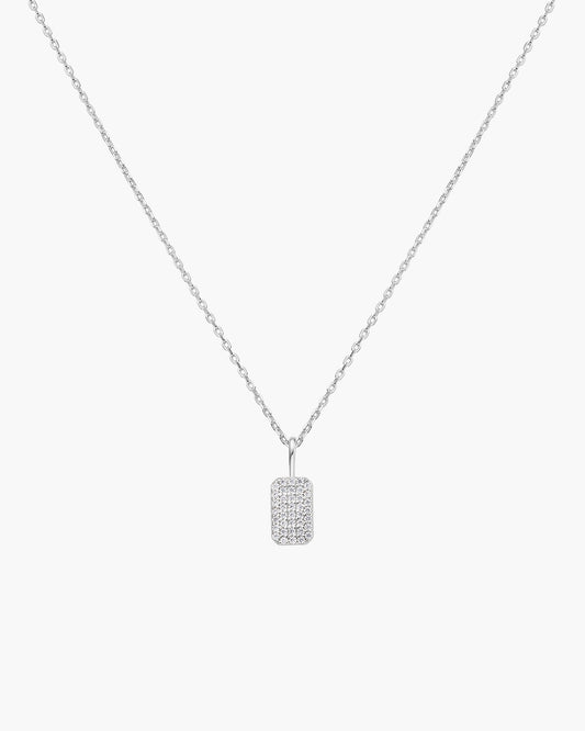 Silver Pavé Pendant Necklace