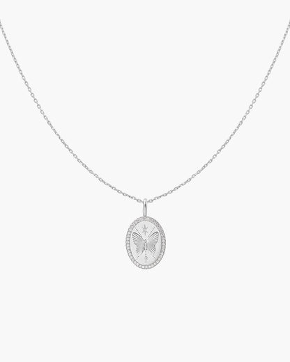 Silver Butterfly Pendant Necklace