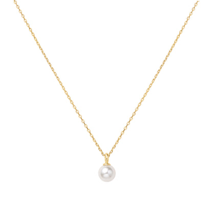 Gold Shell Pearl Drop Pendant Necklace