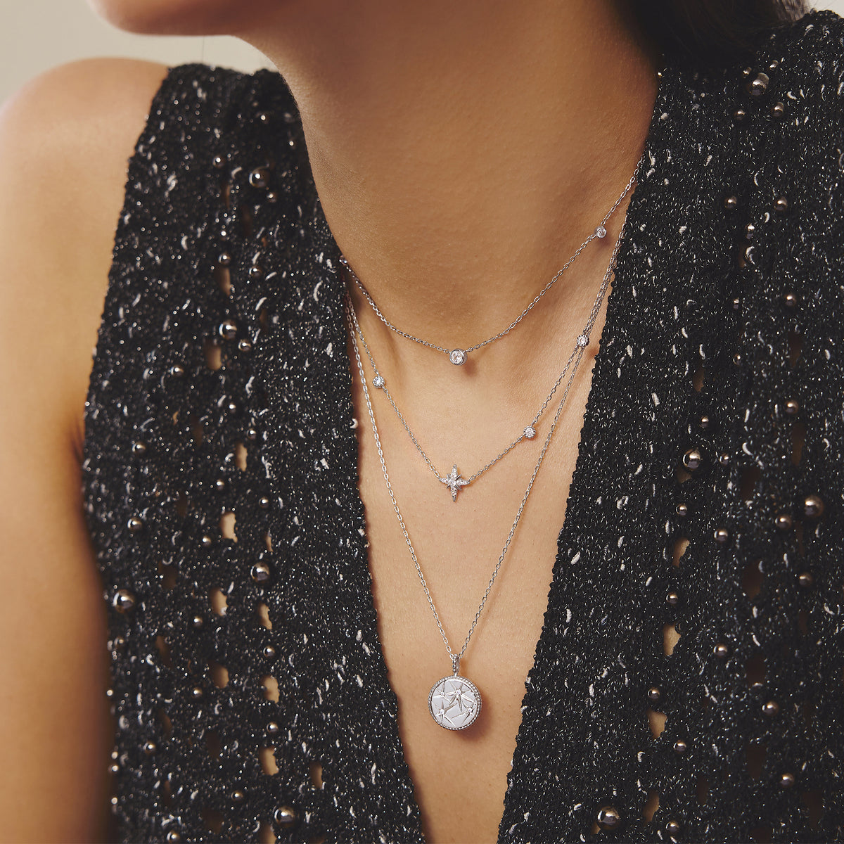 Silver Starry Charm Necklace