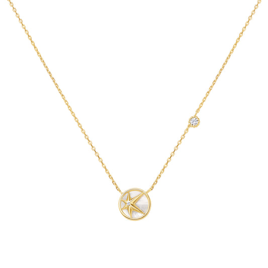 Gold Starry Mother of Pearl Necklace