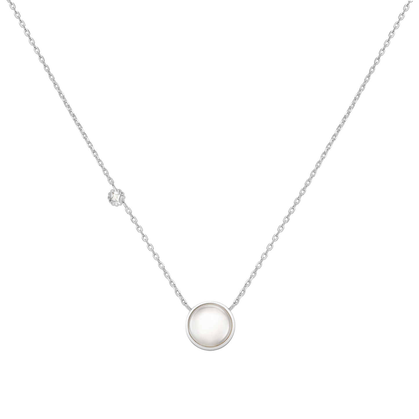 Silver Starry Mother of Pearl Necklace