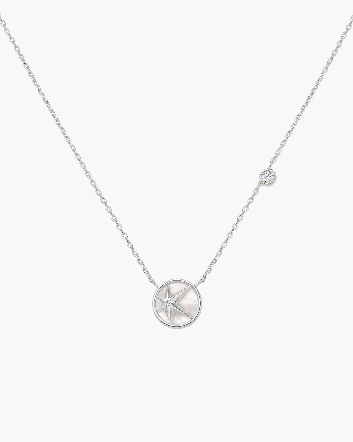 Silver Starry Mother of Pearl Necklace