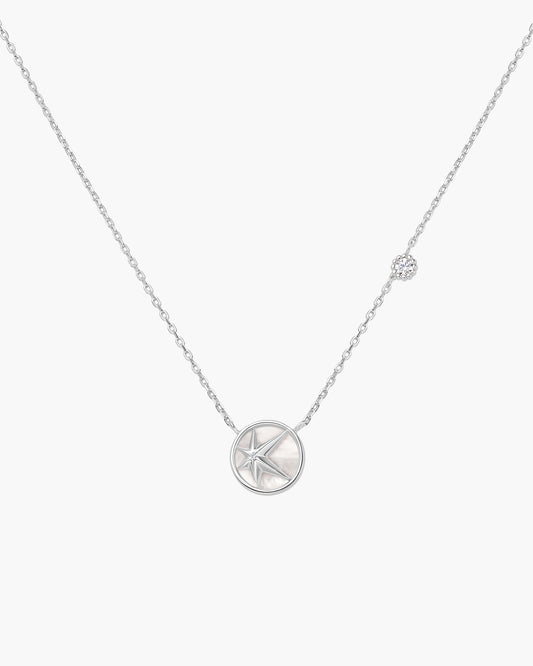 Silver Starry Mother of Pearl Necklace