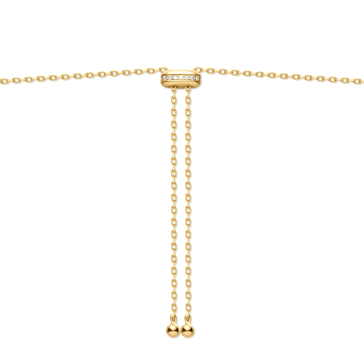 Gold Bezel Cubic Zirconia Station Necklace