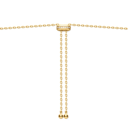 Gold Bezel Cubic Zirconia Station Necklace