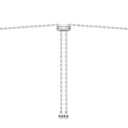 Silver Bezel Cubic Zirconia Station Necklace