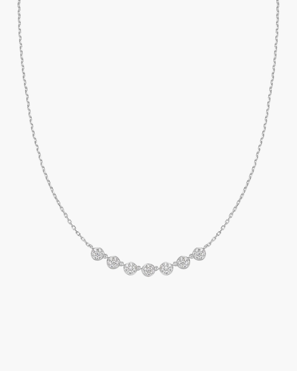 Silver Pavé Multi Beaded Chain Necklace